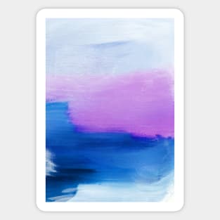 Modern Abstract Painting, Blue And Pink Contemporary Painting Sticker
